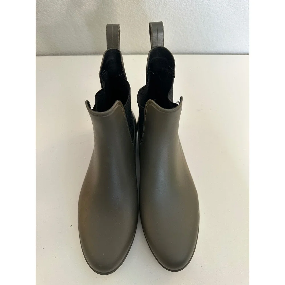 Storm by Cougar Womens Olive Green Rubber Chelsea Rain Boots Size 6